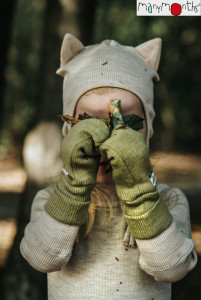 Mănuși dublate din lână merinos ManyMonths - Pea Green