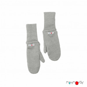 Mănuși dublate din lână merinos ManyMonths - Platinum Grey