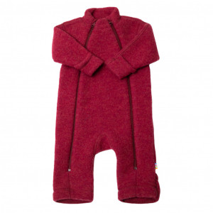Overall Joha din lana merinos fleece, cu manusi si botosei - Basic Fuchsia
