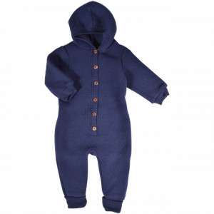 Overall Mikk-line cu gluga fleece lână merinos - Blue Nights