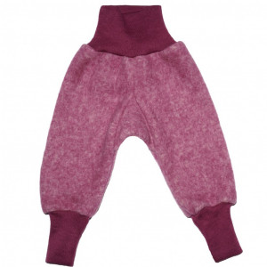 Pantaloni Cosilana lână merinos fleece si bumbac - Wine Red