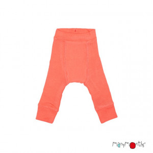 Pantaloni dublati Manymonths lână merinos - Precious Coral