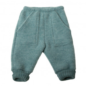 Pantaloni lână merinos fleece Joha - Basic Aqua Melange