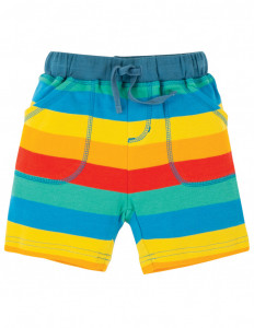 Pantaloni scurti din bumbac organic- Multi Rainbow Stripe, Frugi