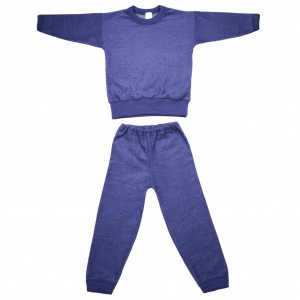 Pijama/Homewear Cosilana lână merinos terry - Marine Melange