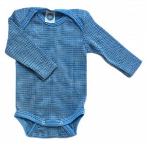 Body Cosilana din lână merinos, mătase și bumbac -Blue Melange