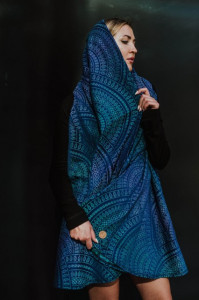 Cardigan lung/protectie babywearing pentru vreme rece, Lenny lamb - Peacock's Tail Provance