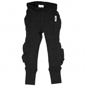 Colanți din lână merinos cu Manymonths - Eagle Foggy Black