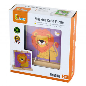 Cuburi montessori - Animale salbatice, Viga Toys