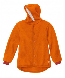 Jacheta cu nasturi din lână fiartă Disana - Orange