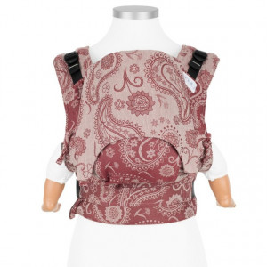 Marsupiu Ergonomic, Fidella Fusion Baby Wrap Conversion, Persian Paisley- Ruby Red