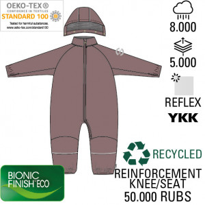 Overall impermeabil din softshell - Twilight Mauve Uni, Mikk-line