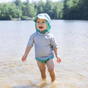 Palarie ajustabila Green Sprouts by iPlay SPF 50+ - Flap Royal Blue Sea Friends