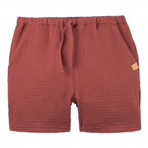 Pantaloni scurți din muselină dublă de bumbac, Pure Pure - Wine