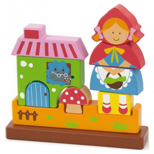 Puzzle blocuri magnetice Scufita Rosie, Viga Toys