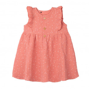 Rochie din muselină dublă de bumbac, Pure Pure - Faded Rose