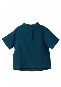 Tricou din muselină Organic By Feldman - Play of Colors Petrol