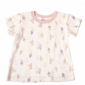 Tricou lână de vară Joha - Icecream Rose