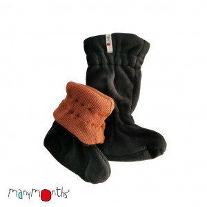 Botosei ajustabili ManyMonths Winter Booties pt babywearing - Clay/Black
