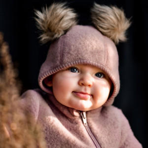 Cagulă lână merinos fleece Mikk-line - Burlwood