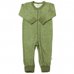 Jumpsuit/Overall din lână merinos și bambus cu/fără șosete Joha - Green