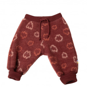 Pantaloni lână merinos fleece Joha - Bordeaux Clouds