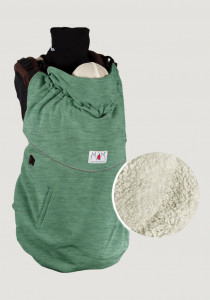 Protecție marsupiu SoftShell - Heather Green/Cream + Cagulă ajustabilă