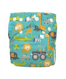 Set 3 Scutece Textile Charlie Banana Safari ORGANIC Cu Inserturi Noi De Cânepă Cu Fleece- Mărime Unică