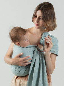 Sling cu inele Isara Frosty Green Bamboo Linen (bambus+in)