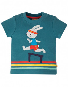 Tricou din bumbac organic - Steely BlueBunny, Frugi