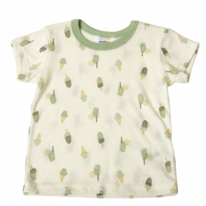Tricou lână de vară Joha - Icecream Green