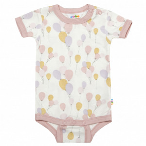 Body cu maneca scurta Joha din bambus - Pink Baloon