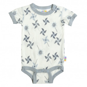 Body cu maneca scurta Joha din bambus - Pinwheel Ash Blue, marimea 60