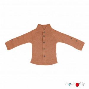 Cardigan ManyMonths lână merinos - Clay (cu guler)