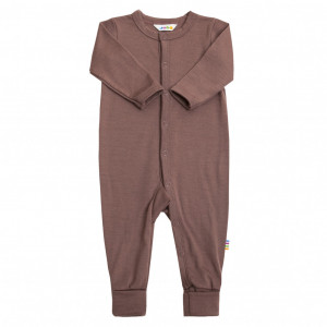 Jumpsuit Joha lână merinos (cu sosetele integrate) - Baby Single Wool Marsala Rose