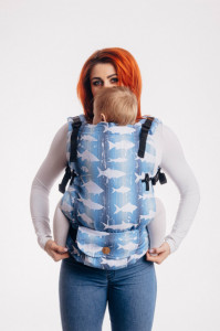 Marsupiu Ergonomic, portbebe , Lenny lamb LENNYUP GRADE, fish'ka big blue