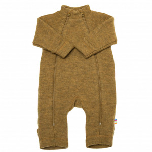 Overall Joha din lana merinos fleece, cu manusi si botosei - Basic Safran Melange