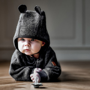 Overall lână fiartă boiled wool Mikk-line - Grey Melange