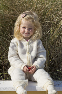 Overall lână merinos fleece Joha - Basic White