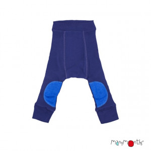 Pantaloni dublati Manymonths Patches lână merinos - Night Sky, marime 6 luni - 1,5/2 ani