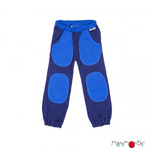 Pantaloni ManyMonths Hazel cu buzunare lână merinos - Night Sky