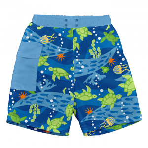 Pantaloni scurti cu scutec/slip de inot integrat Iplay UPF 50+ - Royal Turtle Journey