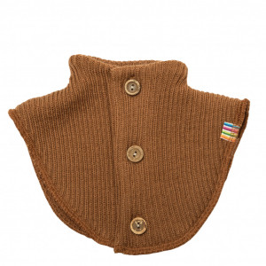 Pieptar cu nasturi din lână merinos Joha - Rib Dark Copper, marimea 4-6 ani