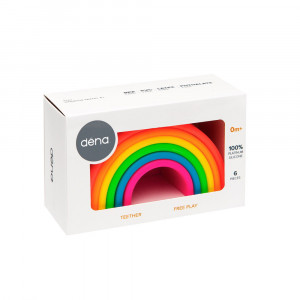 Rainbow, joc de stivuire, 6 piese, neon colors, Dena Toys