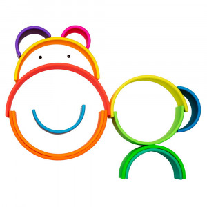 Rainbow, joc de stivuire mare, 12 buc, neon colors, Dena