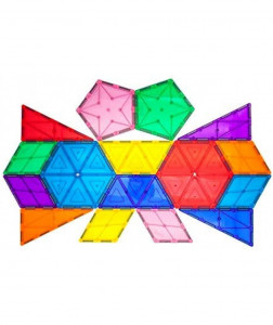 Set PicassoTiles Geometrie - 16 piese magnetice de construcție în diverse forme geometrice