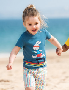 Tricou din bumbac organic - Steely BlueBunny, Frugi