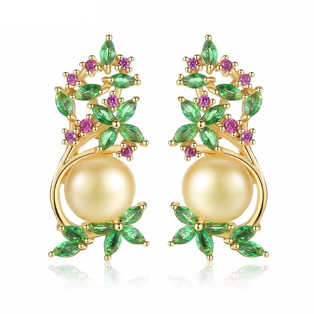 Cercei cu perle naturale aurii J'Adore