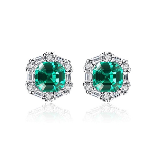 Cercei verzi din argint Lady Emerald