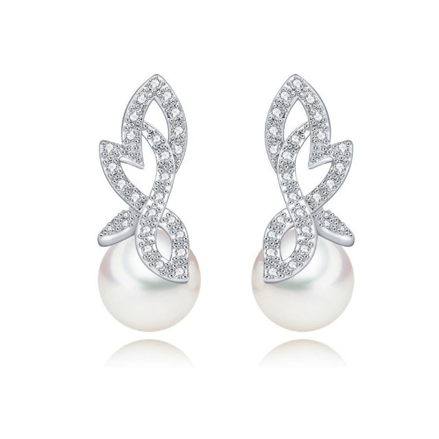 Cercei cu perle si cristale Claire